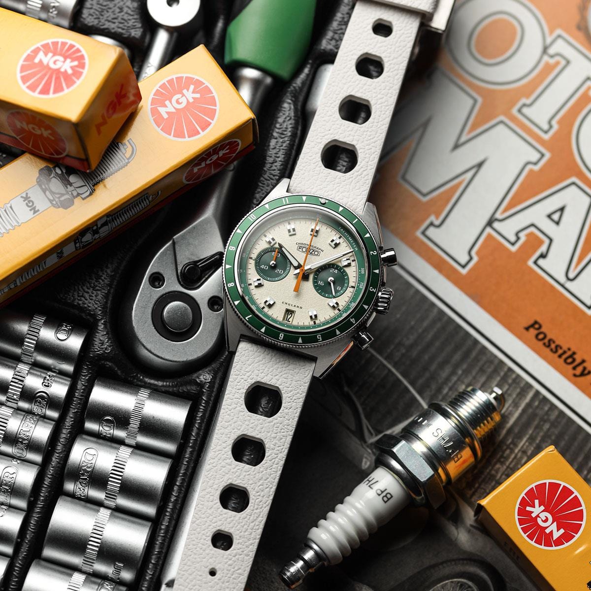 FORZO G2 Drive King Chronograph Watch - Cream / Green RWB046-WH