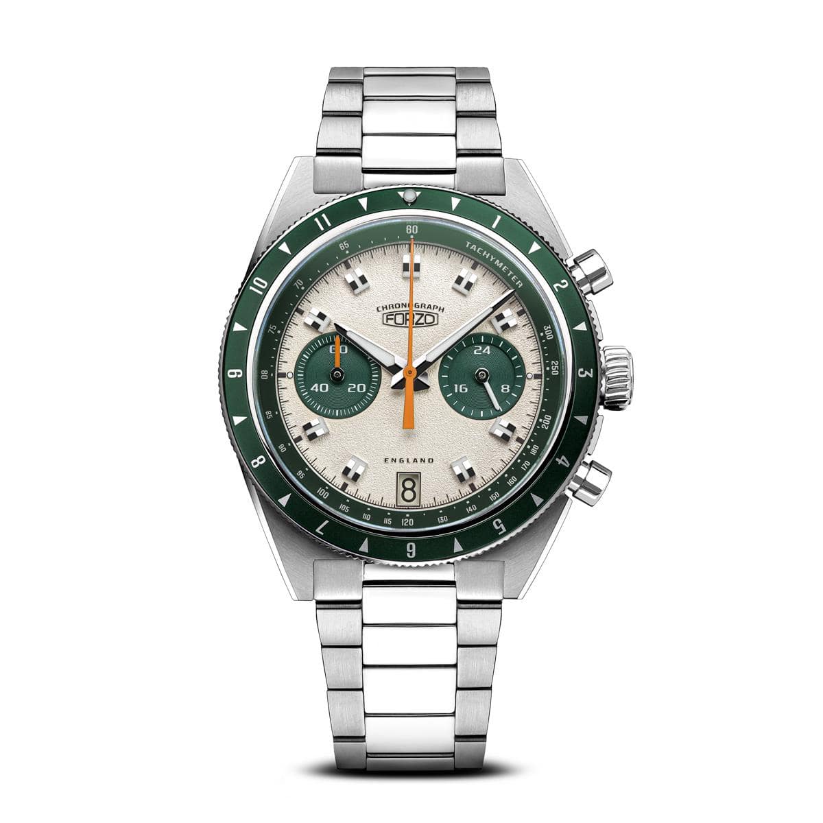 FORZO G2 Drive King Chronograph Watch - Cream / Green SS-B01-B