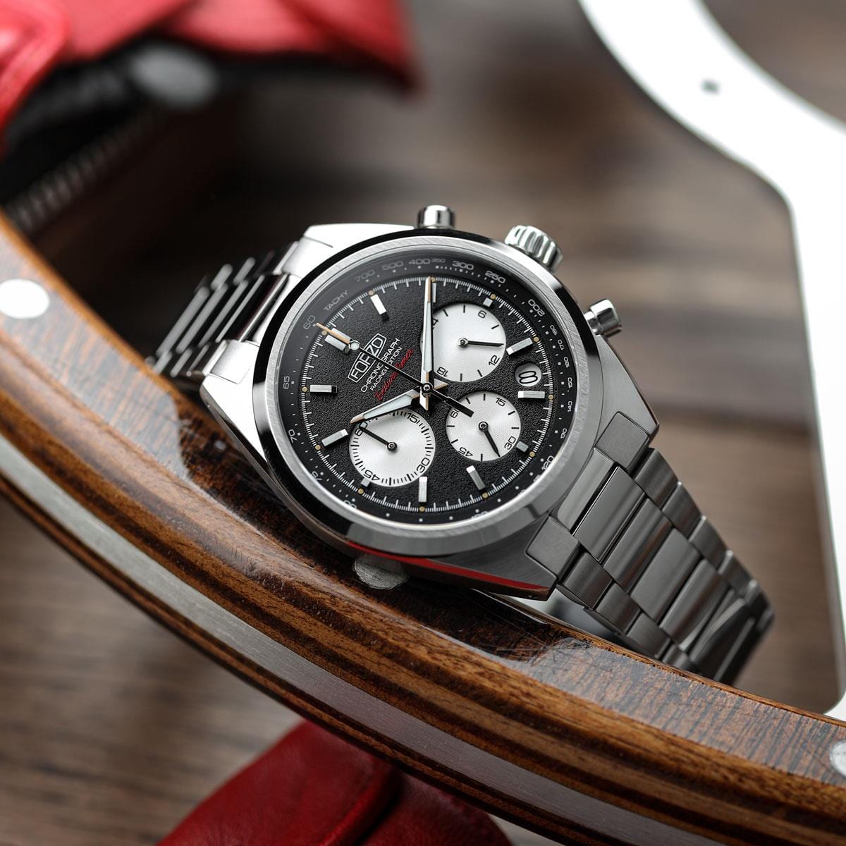 FORZO G2 EnduraTimer Chronograph Watch - Reverse Panda Dial - RWB046-BK