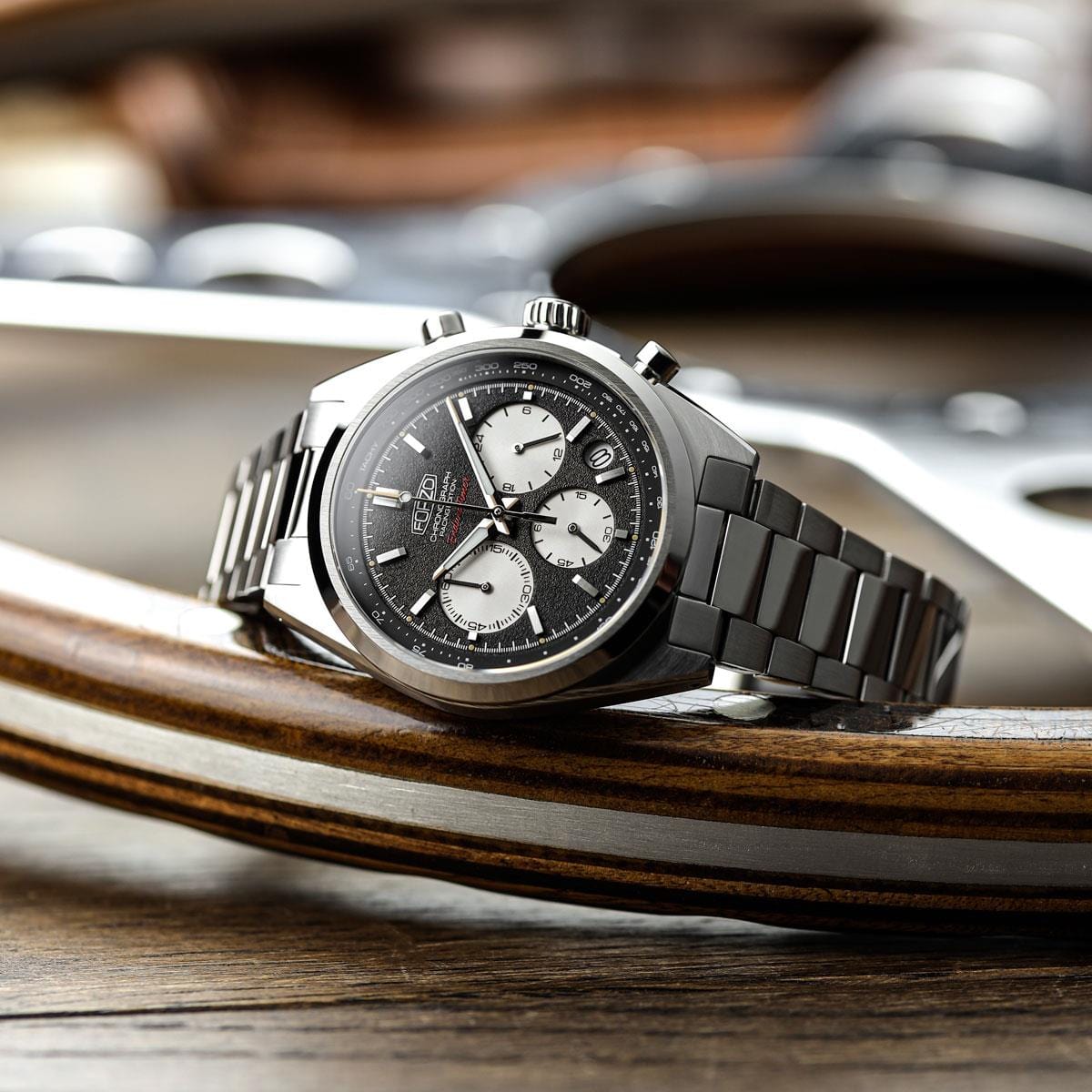 FORZO G2 EnduraTimer Chronograph Watch - Reverse Panda Dial - RWB046-BK