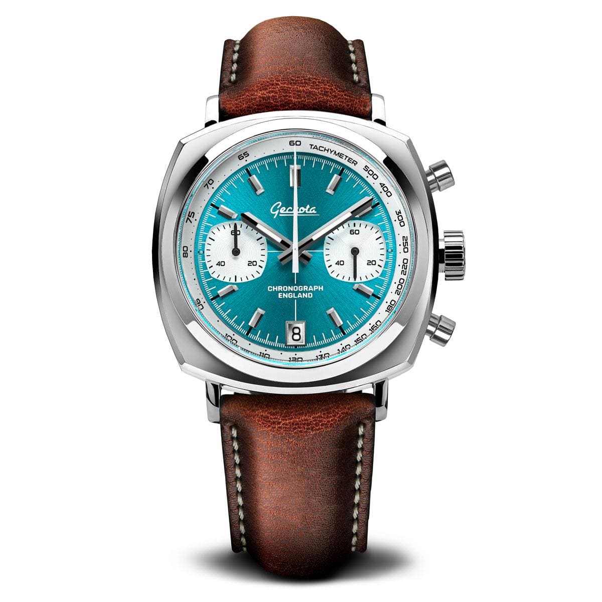 Geckota Chronotimer Aurora Chronograph Watch Aqua Sunburst