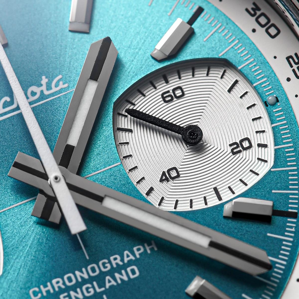 Geckota Chronotimer Aurora Chronograph Watch Aqua Sunburst