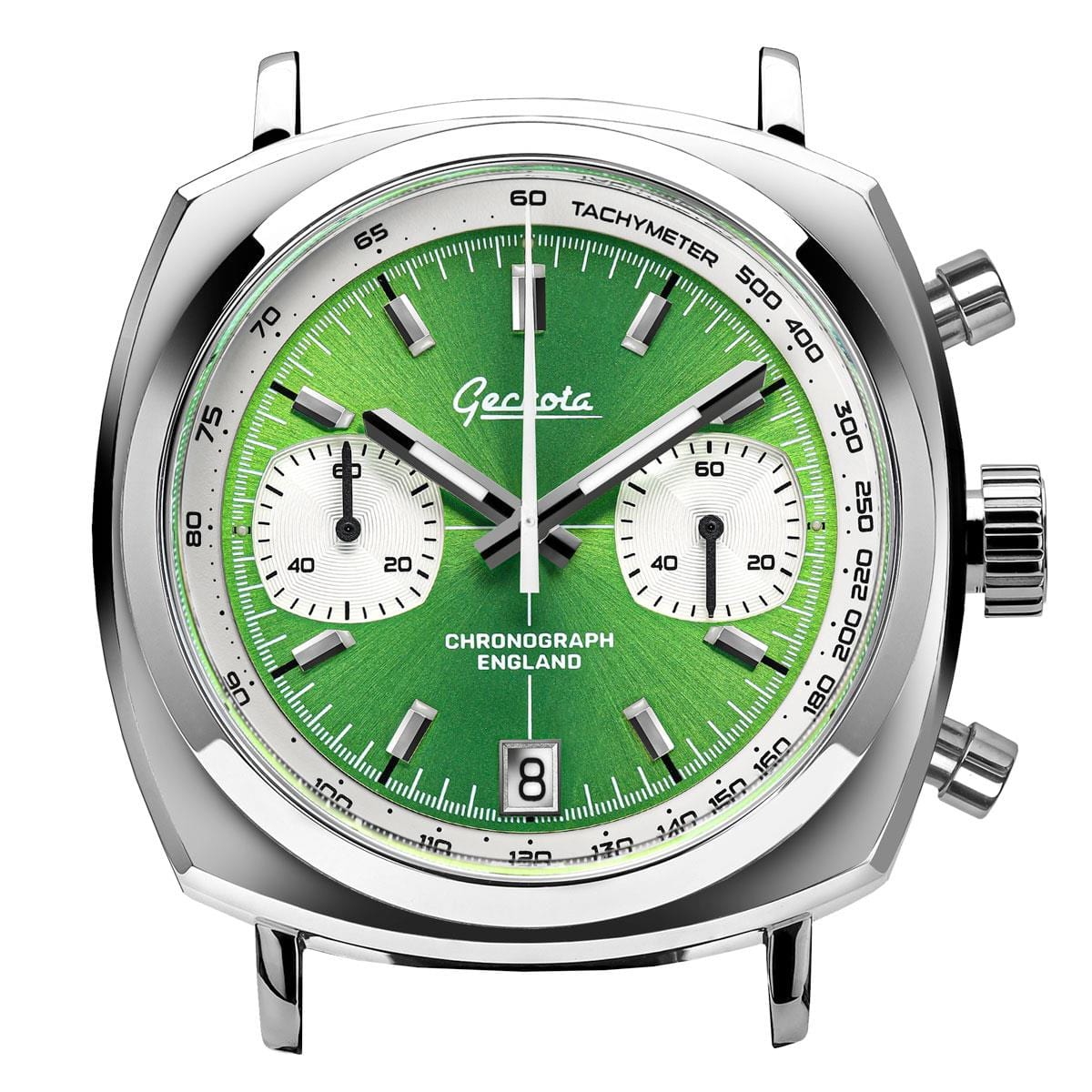 Geckota Chronotimer Aurora Chronograph Watch Green Sunburst