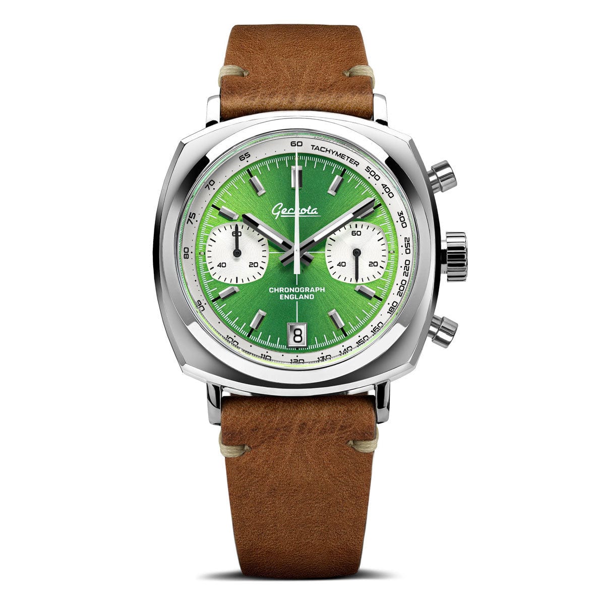 Geckota Chronotimer Aurora Chronograph Watch Green Sunburst