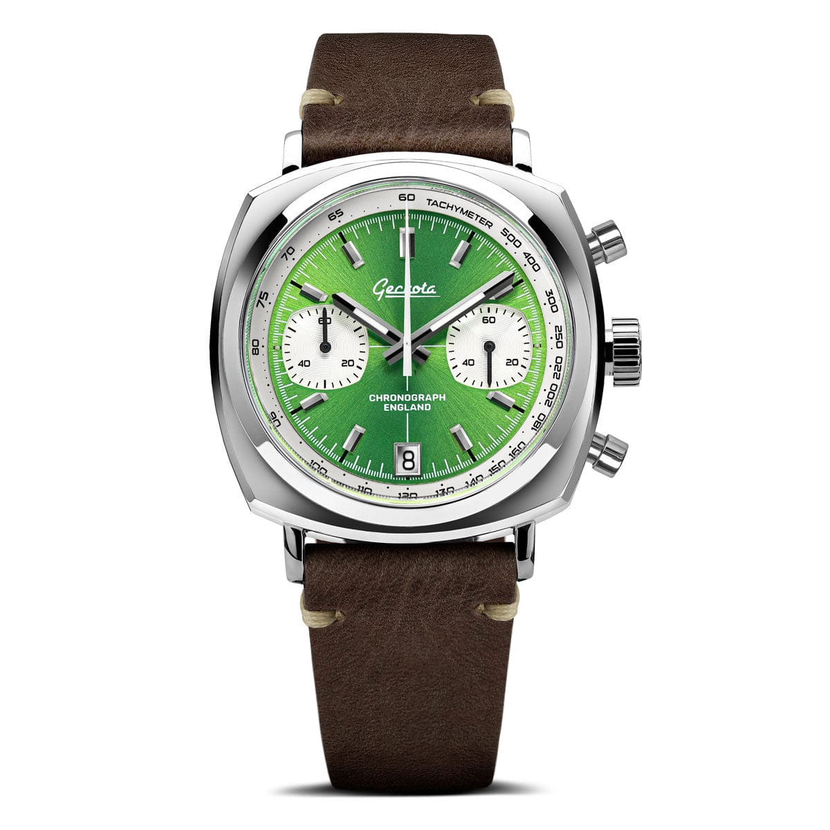Geckota Chronotimer Aurora Chronograph Watch Green Sunburst VS-369-2