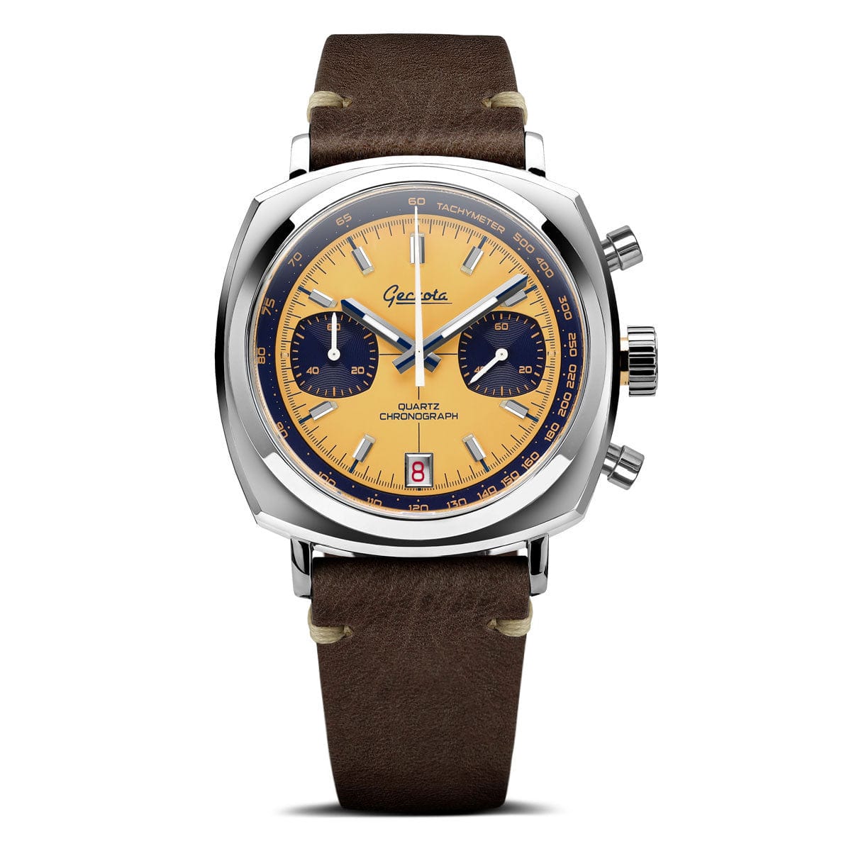 Geckota Chronotimer Racing Chronograph Watch Yellow Dial VS-369-2