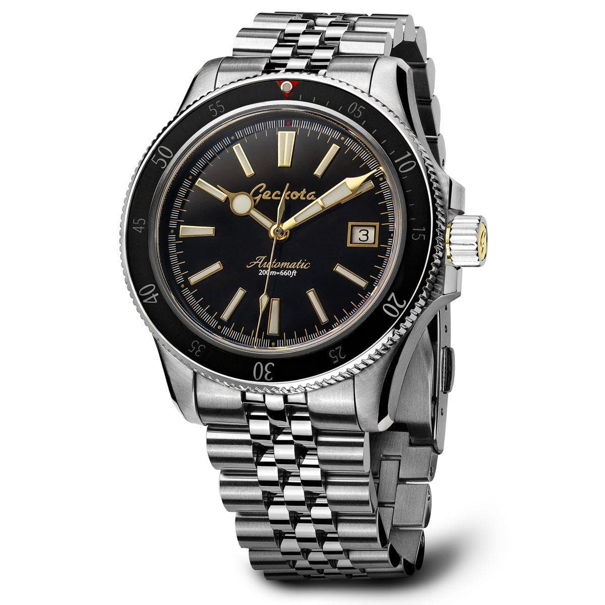 Geckota Sea Hunter Automatic Diver's Watch - Black Bezel - NEARLY NEW