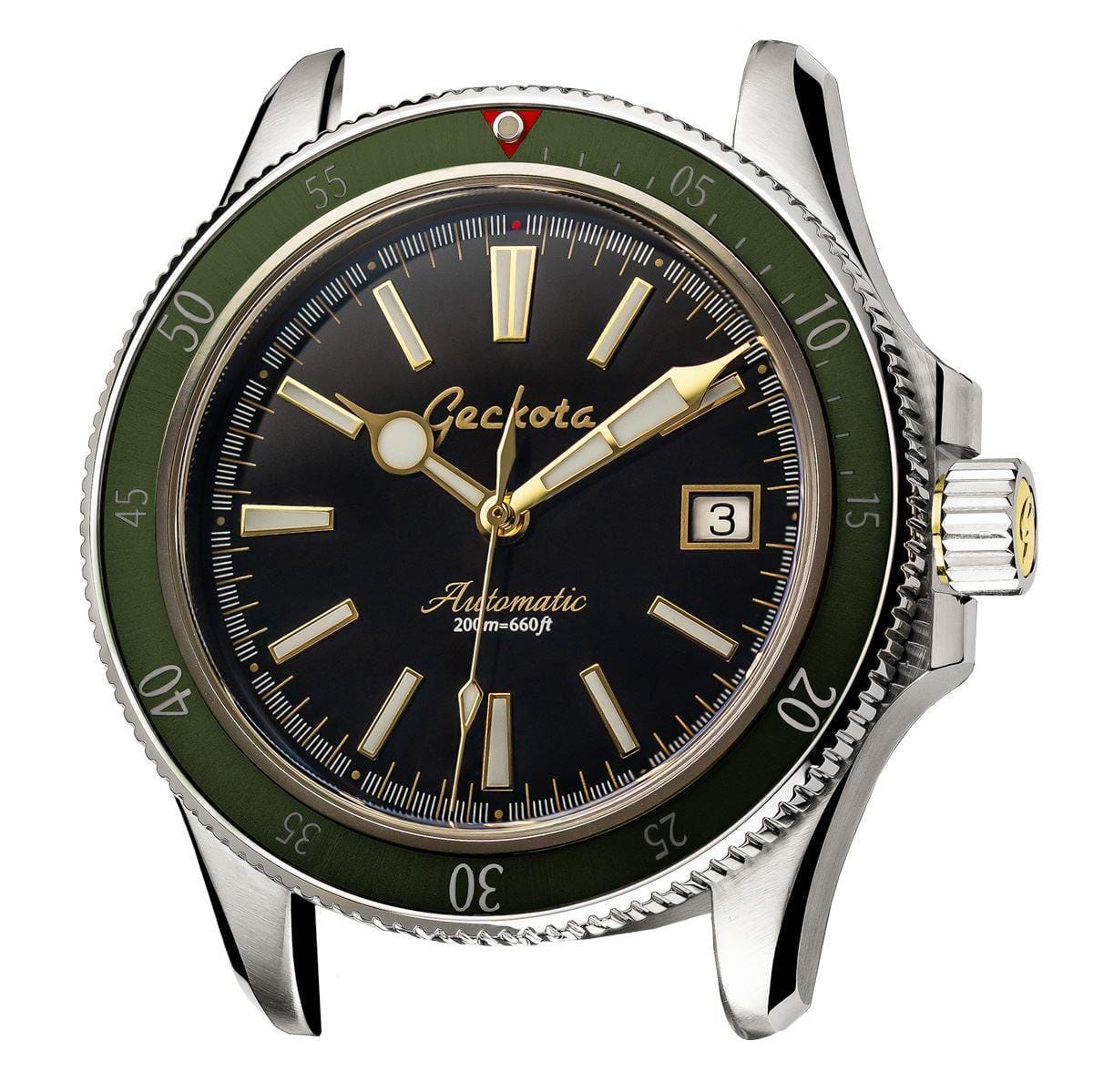 Geckota Sea Hunter Automatic Diver's Watch - Green Bezel