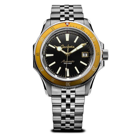 Geckota Sea Hunter Automatic Diver's Watch - Orange Bezel