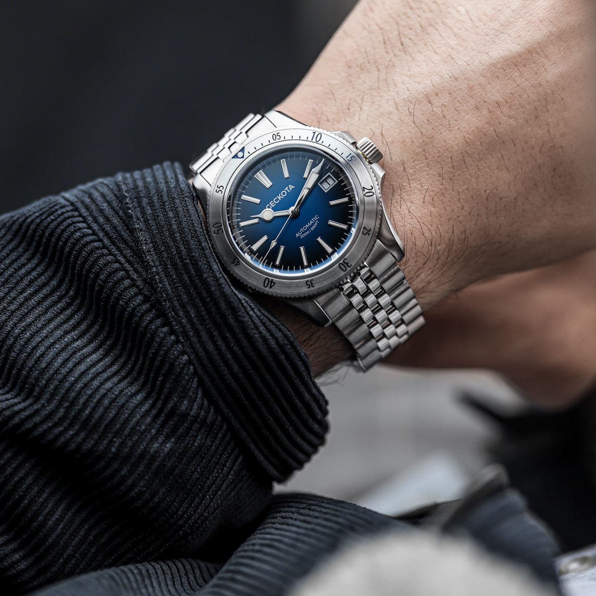 Geckota Sea Hunter Automatic Diver's Watch Steel Edition - Blue Dial