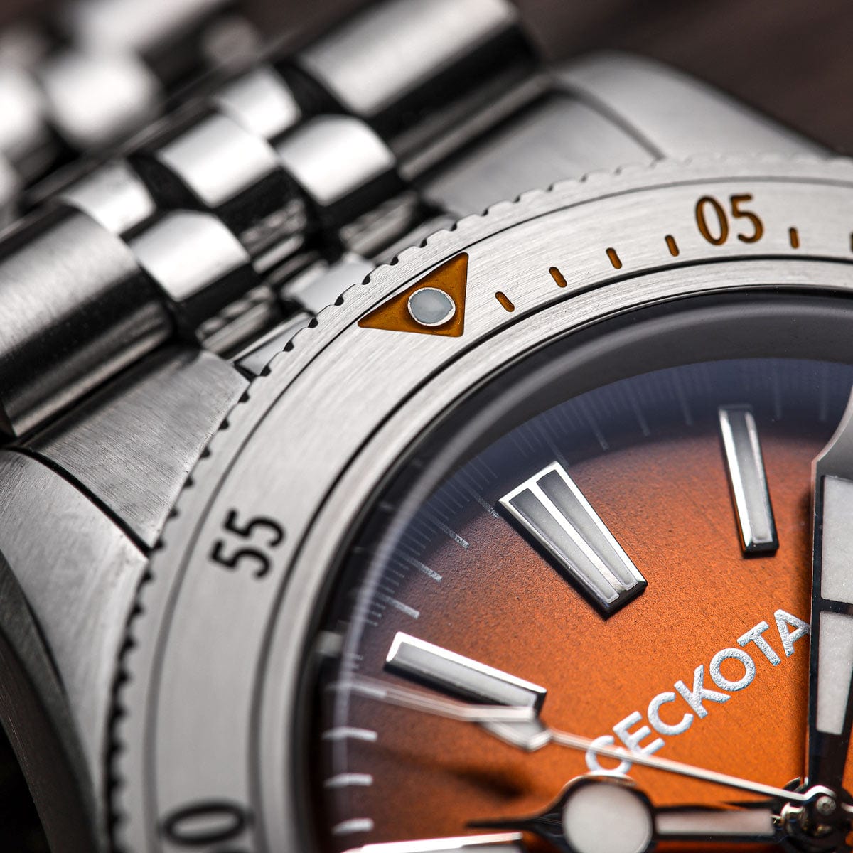 Geckota Sea Hunter Automatic Diver's Watch Steel Edition - Orange Dial - NEARLY NEW
