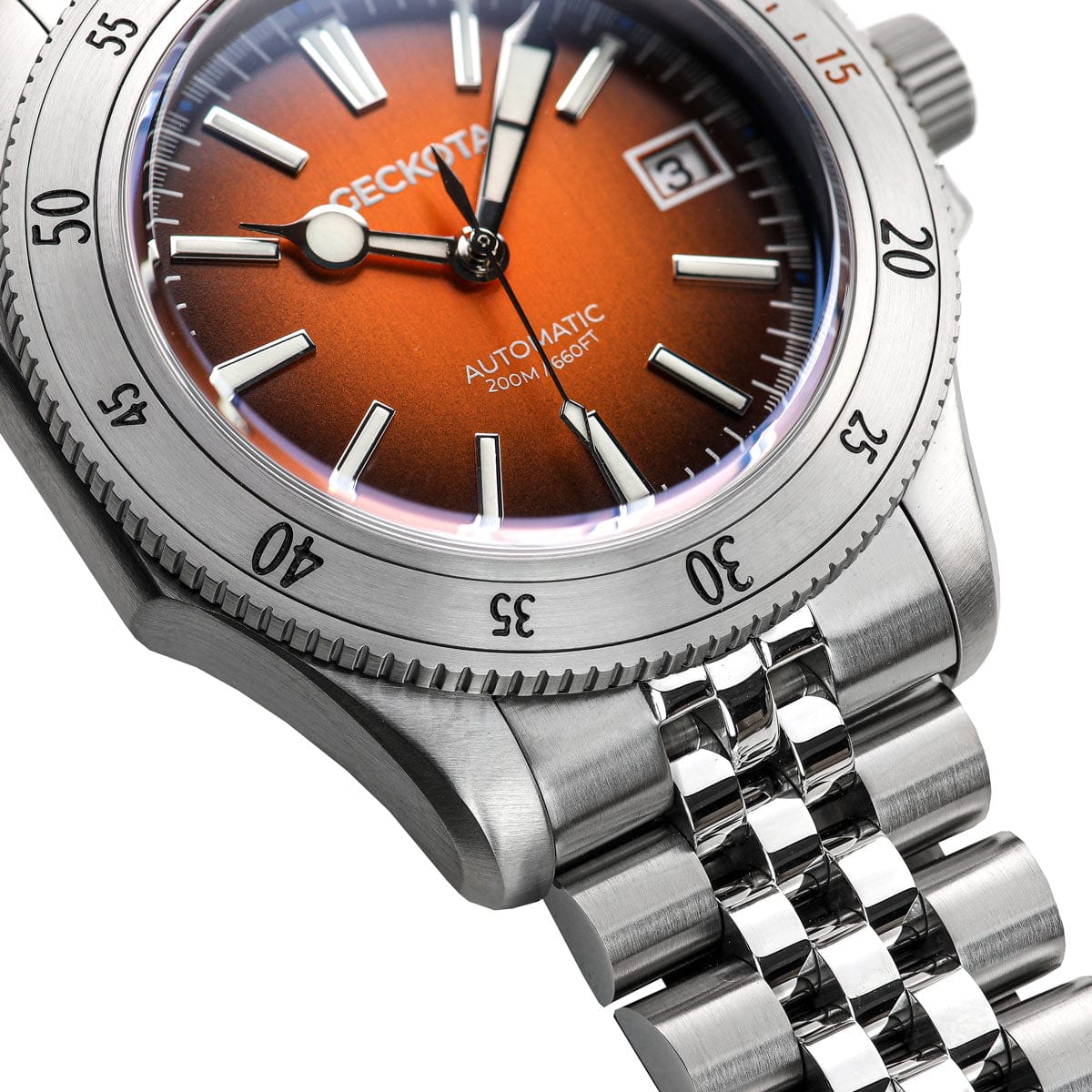 Geckota Sea Hunter Automatic Diver's Watch Steel Edition - Orange Dial - NEARLY NEW