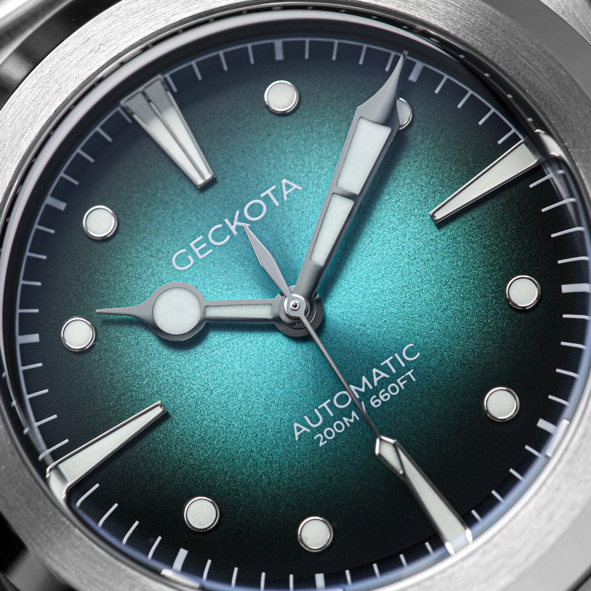 Geckota G-02 Slimline Stainless Steel Automatic Watch | Blue Sunburst