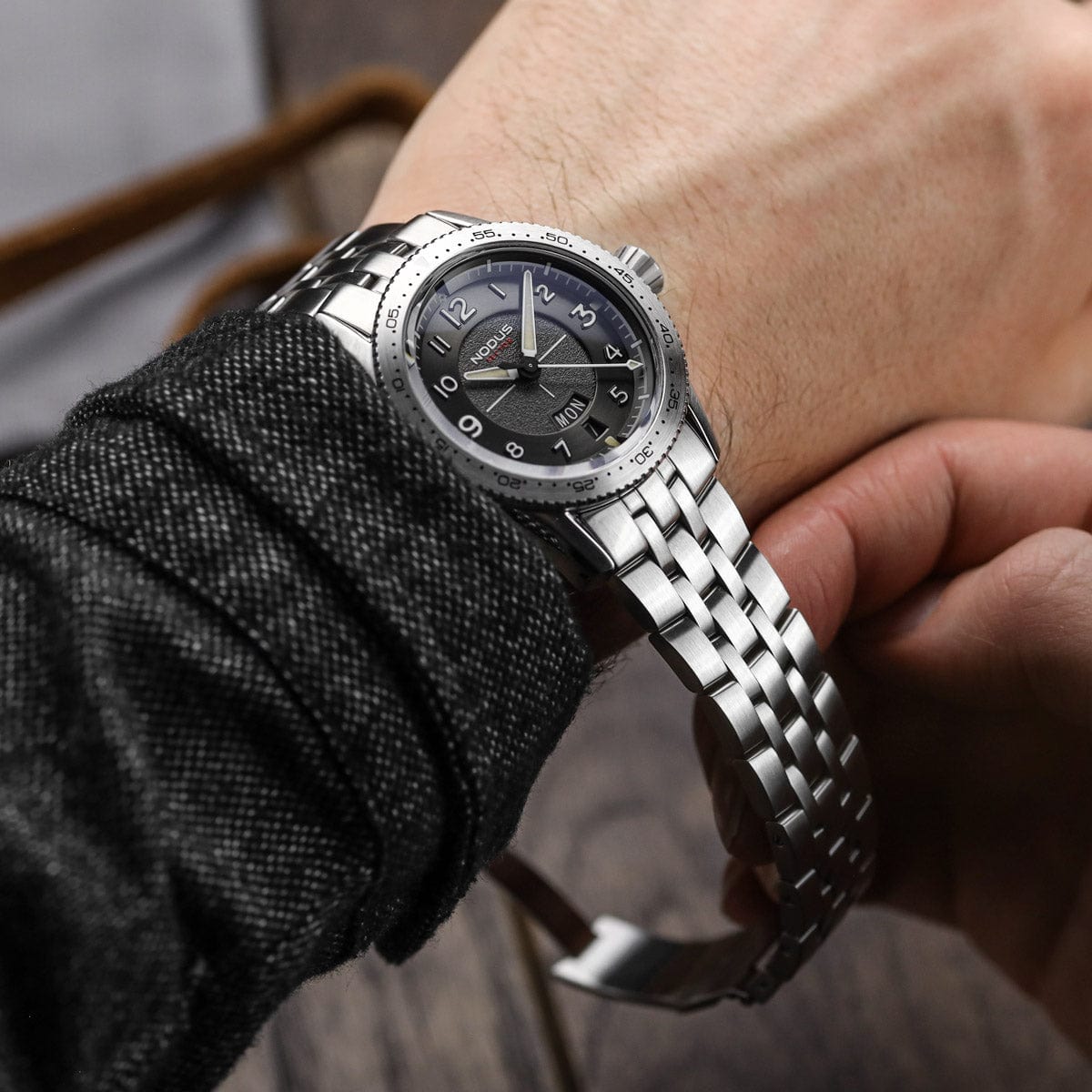 Nodus Sector Pilot Automatic Watch - Corsair Grey - Stainless Steel Bezel