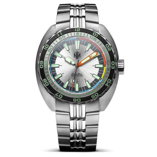 NTH DevilRay Automatic Dive Watch No Date Silver Sunburst LIKE NEW