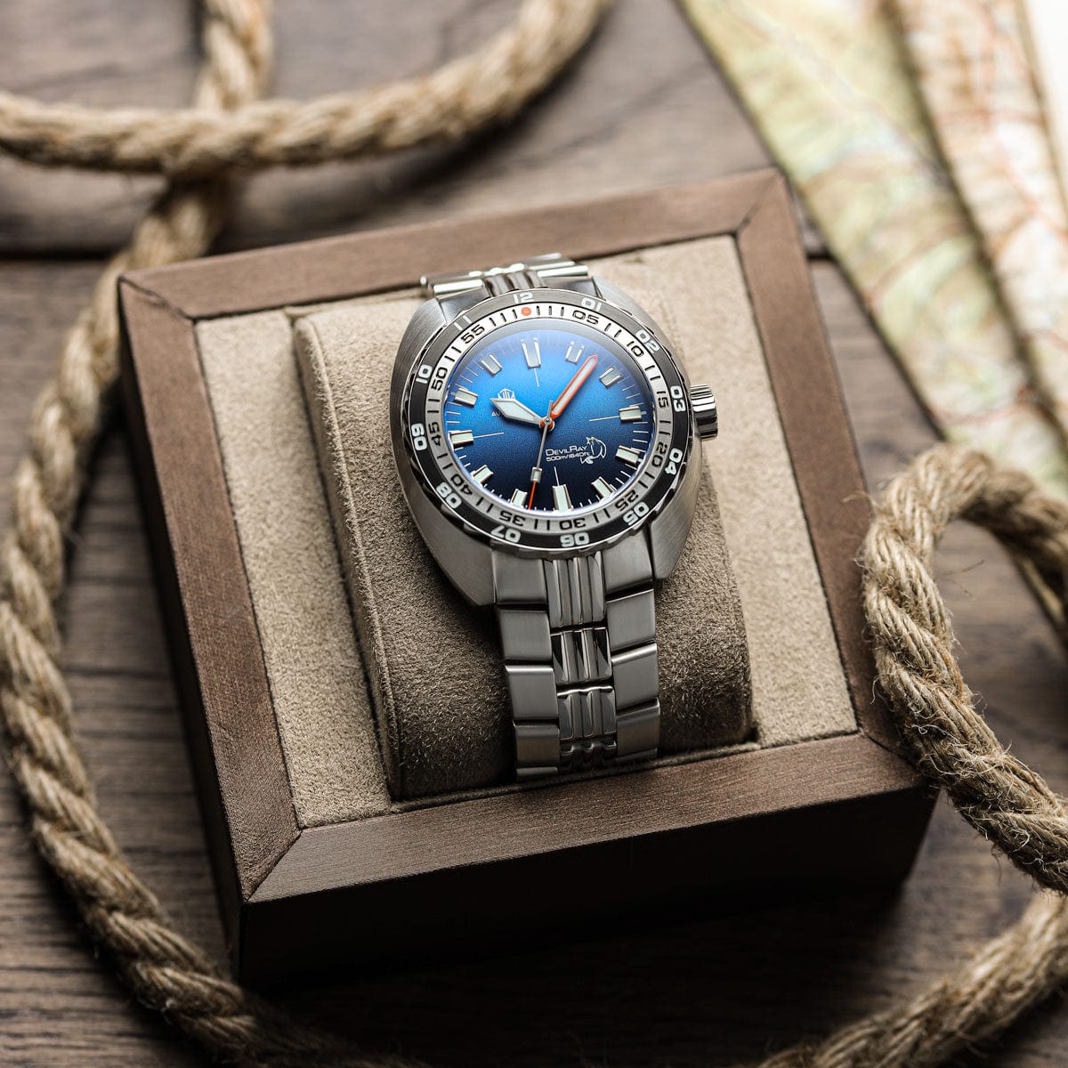 NTH DevilRay - Blue Fade - Stainless Steel Bracelet - WatchGecko Exclusive