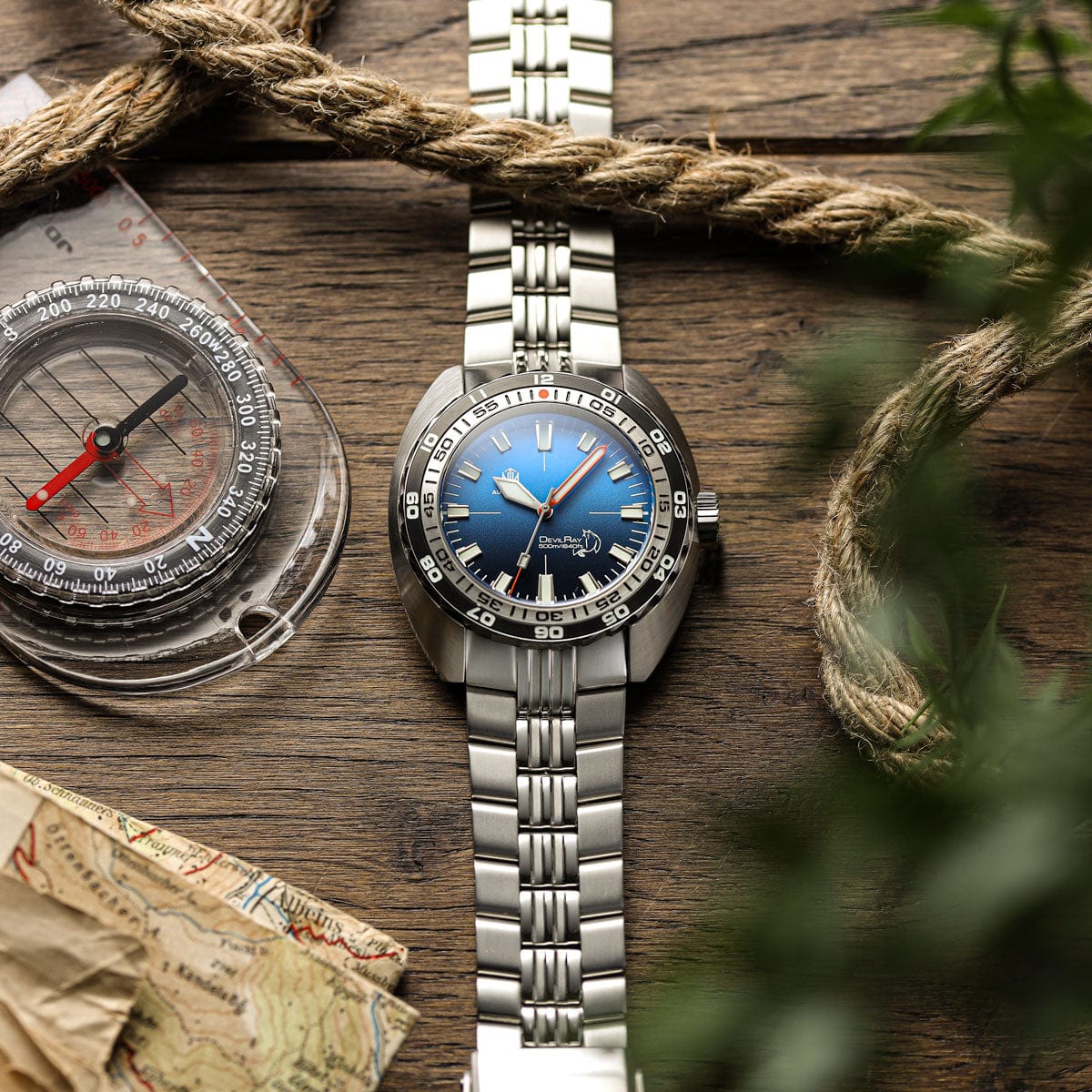 NTH DevilRay - Blue Fade - Stainless Steel Bracelet - WatchGecko Exclusive