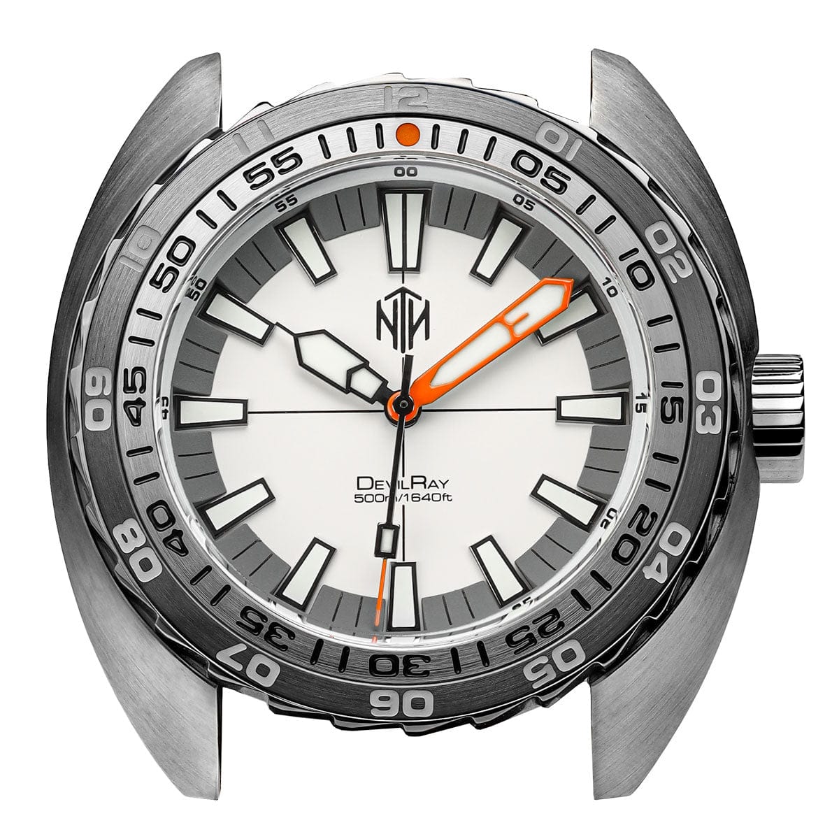 NTH DevilRay Dive Watch - White - Leather Strap - WatchGecko Exclusive