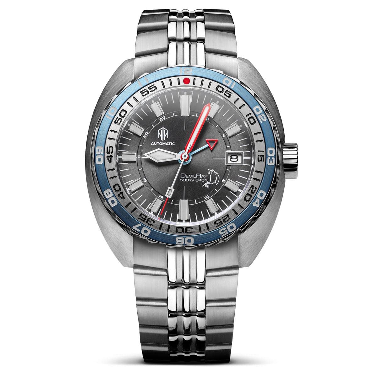 NTH DevilRay - Grey Sunburst GMT - WatchGecko Exclusive - NTH DevilRay Bracelet