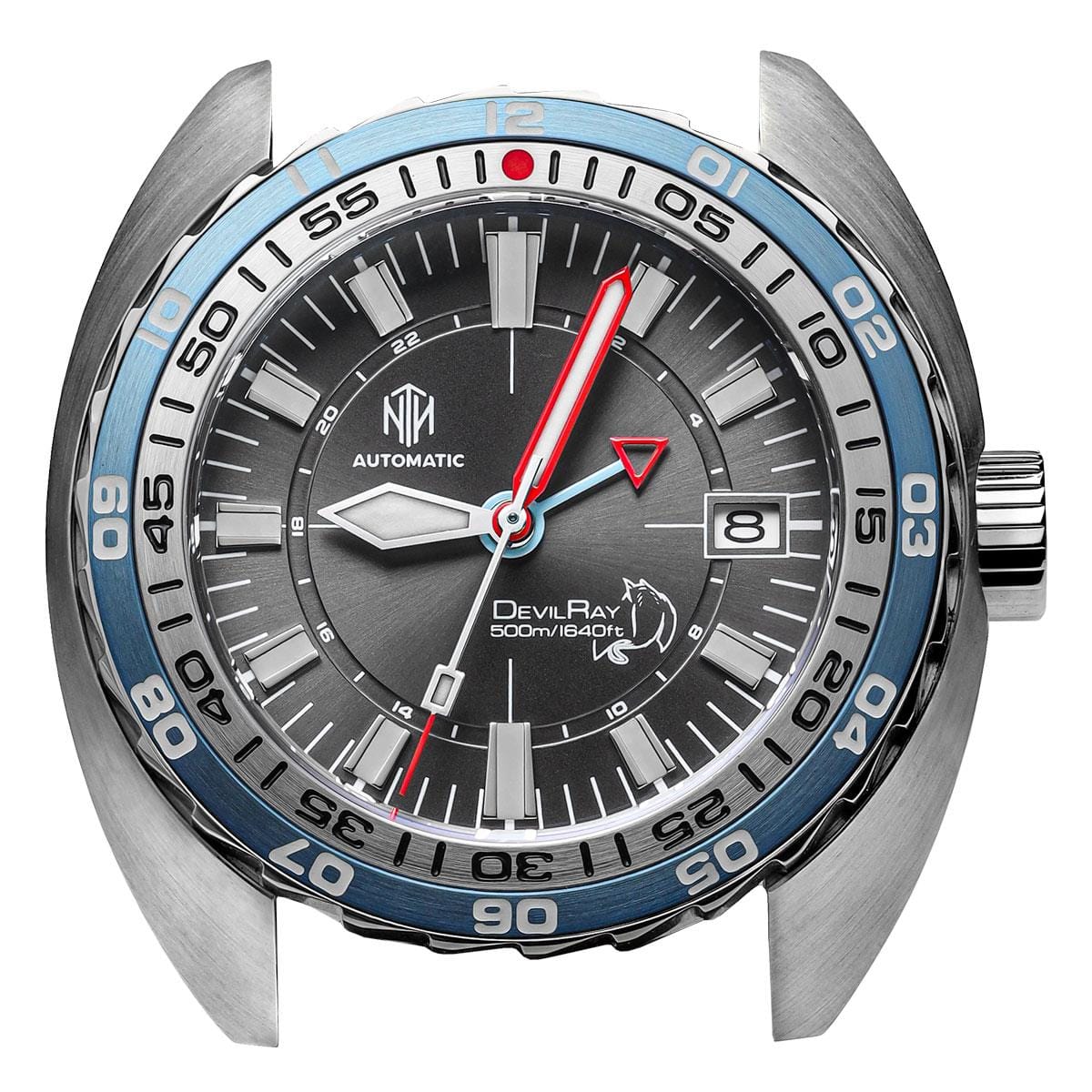 NTH DevilRay - Grey Sunburst GMT - WatchGecko Exclusive - NTH DevilRay Bracelet