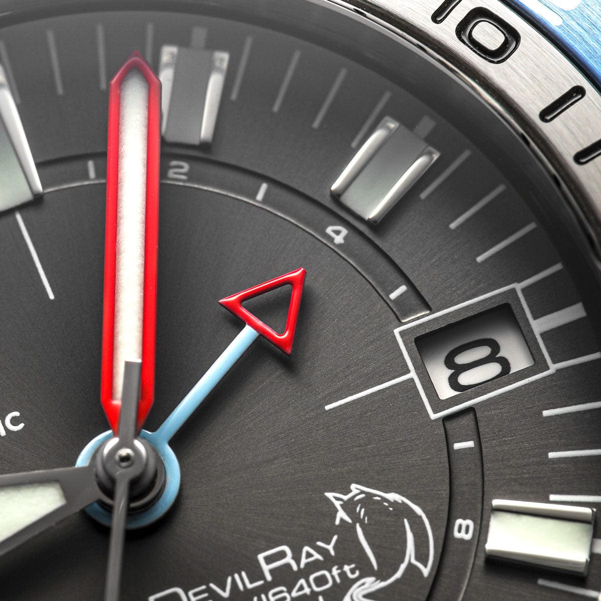 NTH DevilRay - Grey Sunburst GMT - WatchGecko Exclusive - NTH DevilRay Bracelet