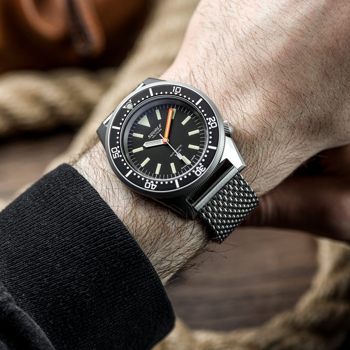 Squale 1521 Militaire Swiss Made Divers Watch - Blasted Case