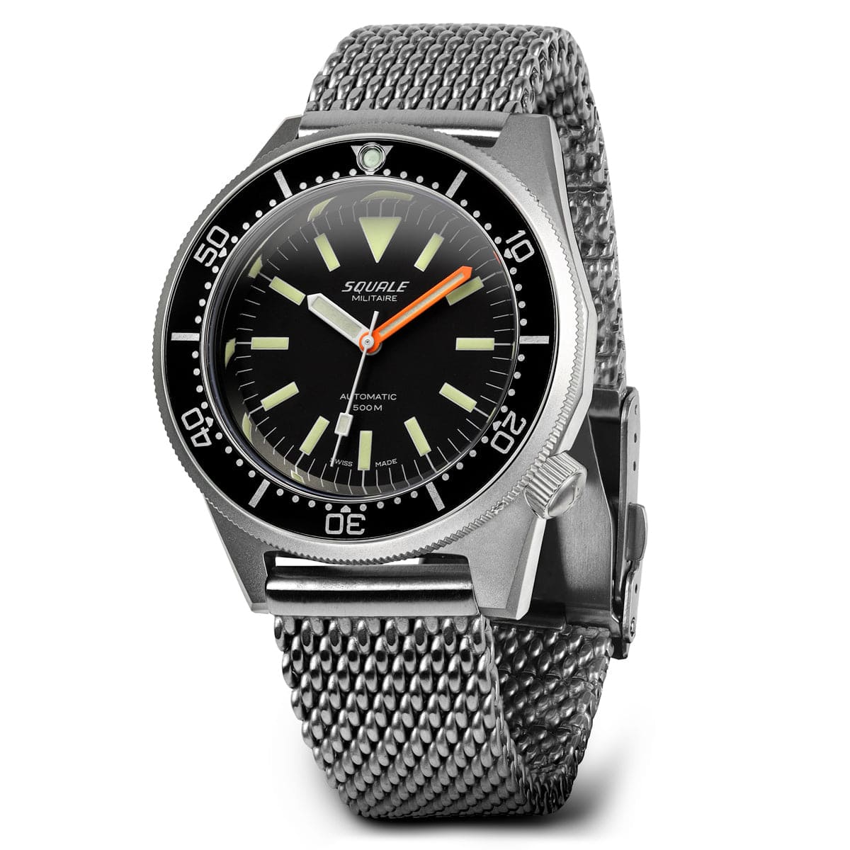 Squale 1521 Militaire Swiss Made Divers Watch - Rubber Strap - Blasted Case - NEARLY NEW