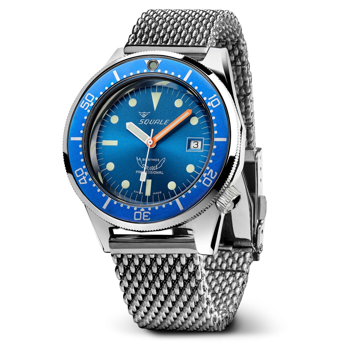 Squale 1521 Swiss Made Divers Watch - Ocean Blue Polished Case