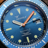 Squale 1521 Swiss Made Divers Watch, Ocean Blue Polished Case - Rubber