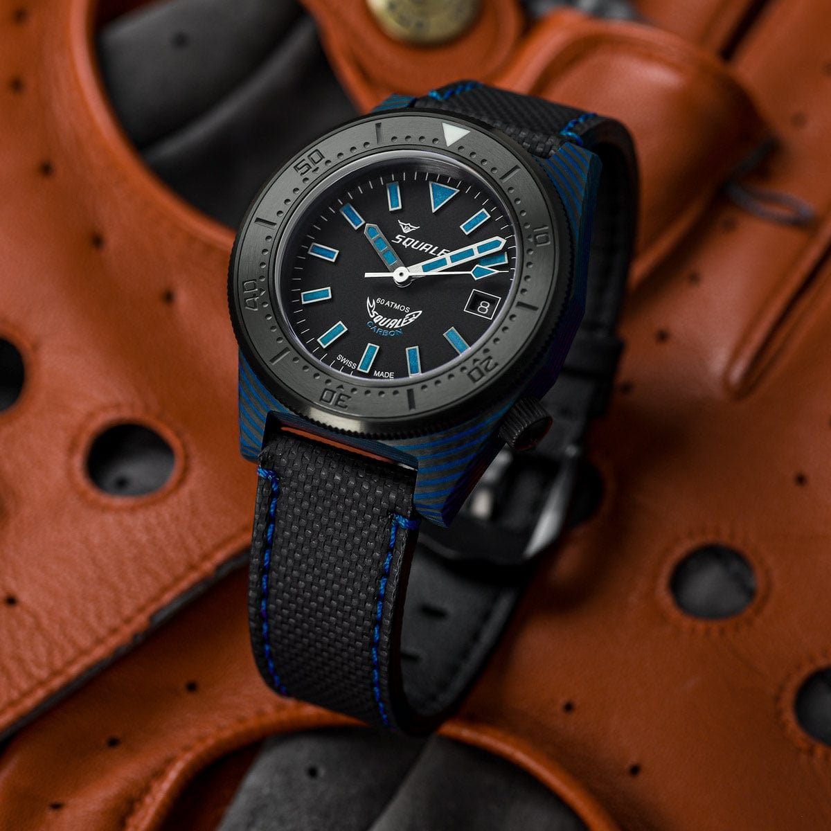 Squale T-183 Blue Carbon Fibre Swiss Made Diver's Watch