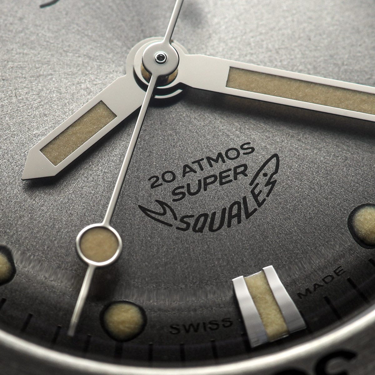 Super Squale Diver's Watch - Sunray Grey Dial - Grey Leather Strap