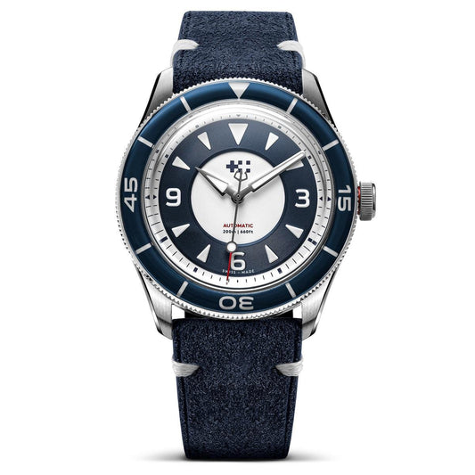 Christopher Ward + WatchGecko C65 Aquitaine - Overton Blue Suede