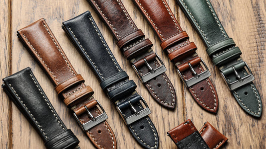 Introducing New Colours: The Vintage Highley Genuine Leather Watch Strap in Reef and Blue