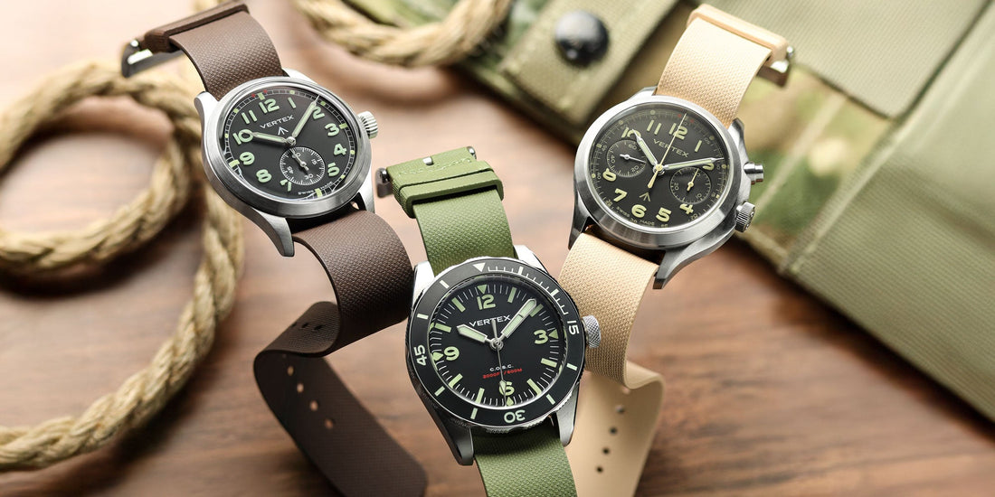 Military FKM rubber watch strap