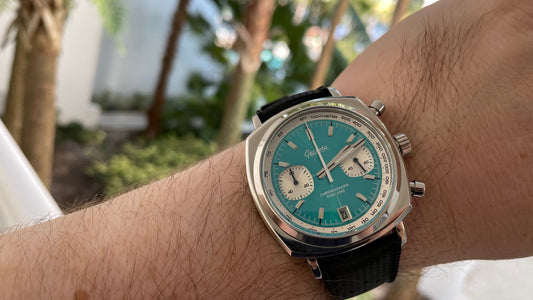 Nights Out In Miami With The Geckota Chronotimer Aurora Aqua Sunburst