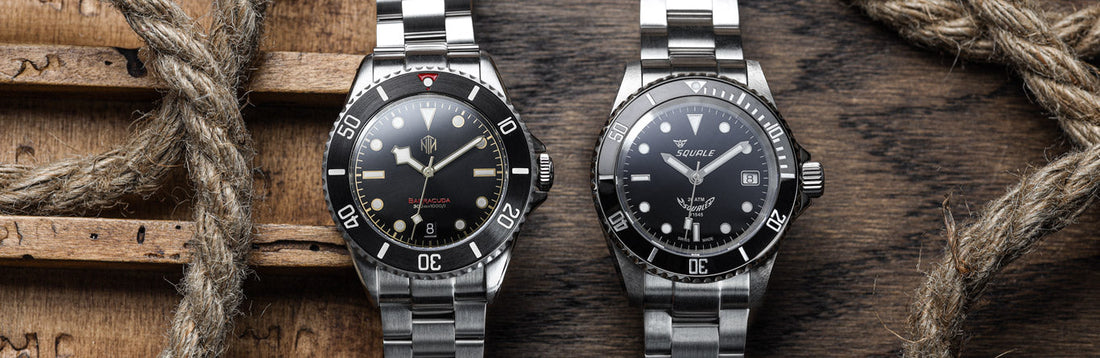 Battle Of The Submariner Homages - The NTH Barracuda Versus The Squale 20 ATMOS 1545