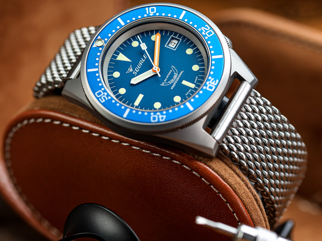 Squale 1521 Blasted Case with Blue Dial