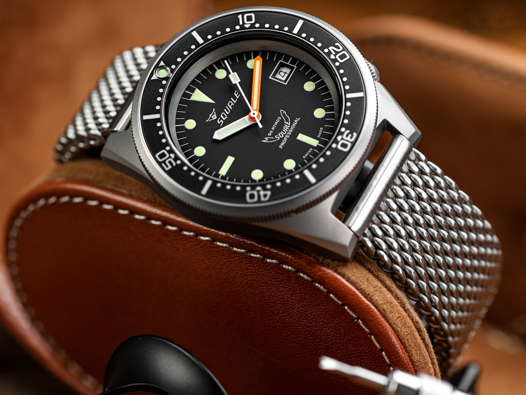 Squale 1521 Blasted Case with Black Dial