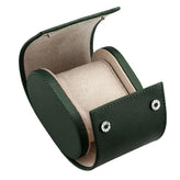 WatchGecko Single Leather Watch Case - Green / Beige