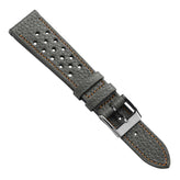 Ashdown Togo Leather Racing Watch Strap - Grey / Orange