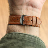 Ravello Tuscan Leather Watch Strap  - Cognac 