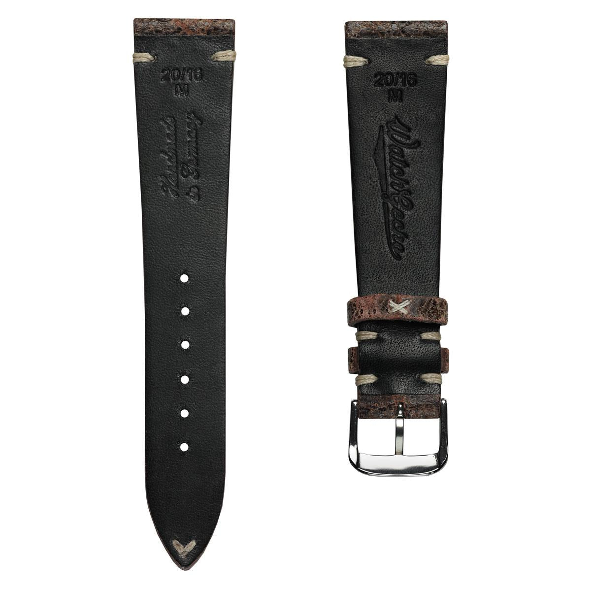 Dexter Cracked Finish Leather Watch Strap Gloss Mahogany WatchGecko
