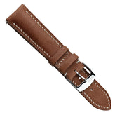Lerano Tuscan Padded Leather Watch Strap  - Cognac