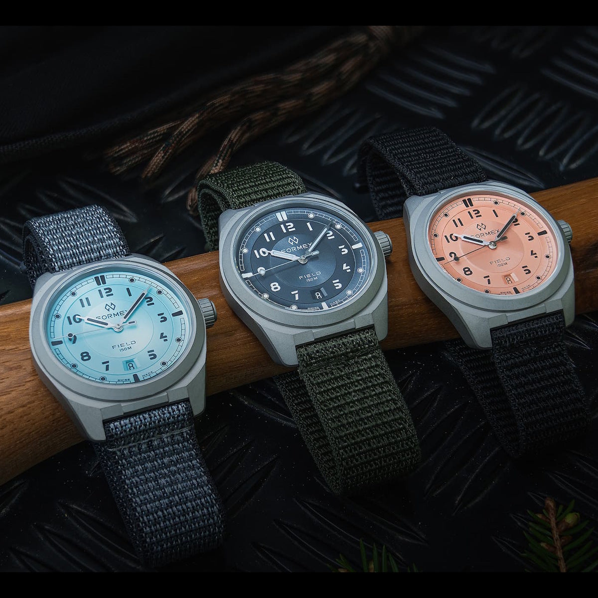 2025 FORMEX Field 40 mm "Basalt Grey" on green khaki nylon / velcro strap