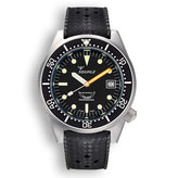 Squale 1521 Swiss Made Diver's Watch Black With Blasted Case - Rubber