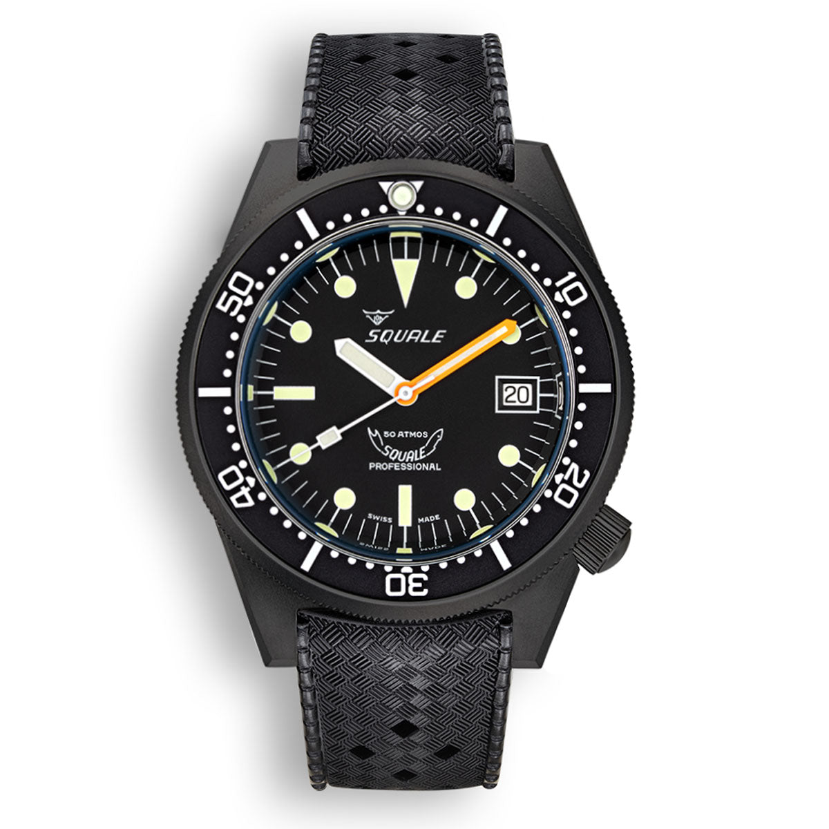 Squale 1521 Black PVD Swiss Made Diver's Watch - Rubber - LIKE NEW