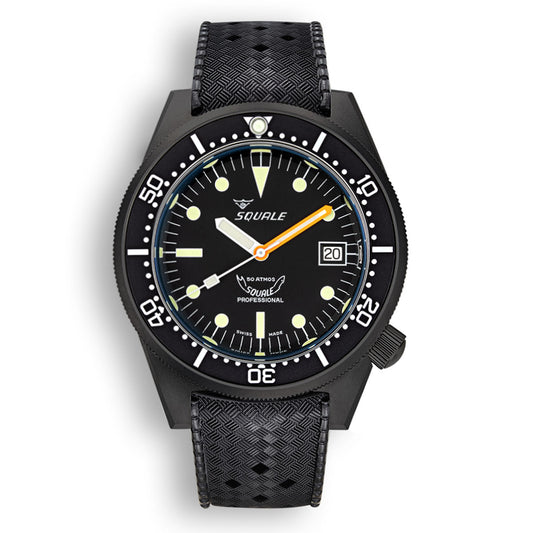 Squale 1521 Black PVD Swiss Made Diver's Watch - Rubber - LIKE NEW