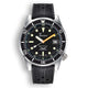 Squale 1521 Swiss Made Diver's Watch Black Dial Polished Case - Rubber