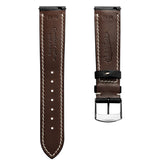 Lerano Tuscan Padded Leather Watch Strap - Black