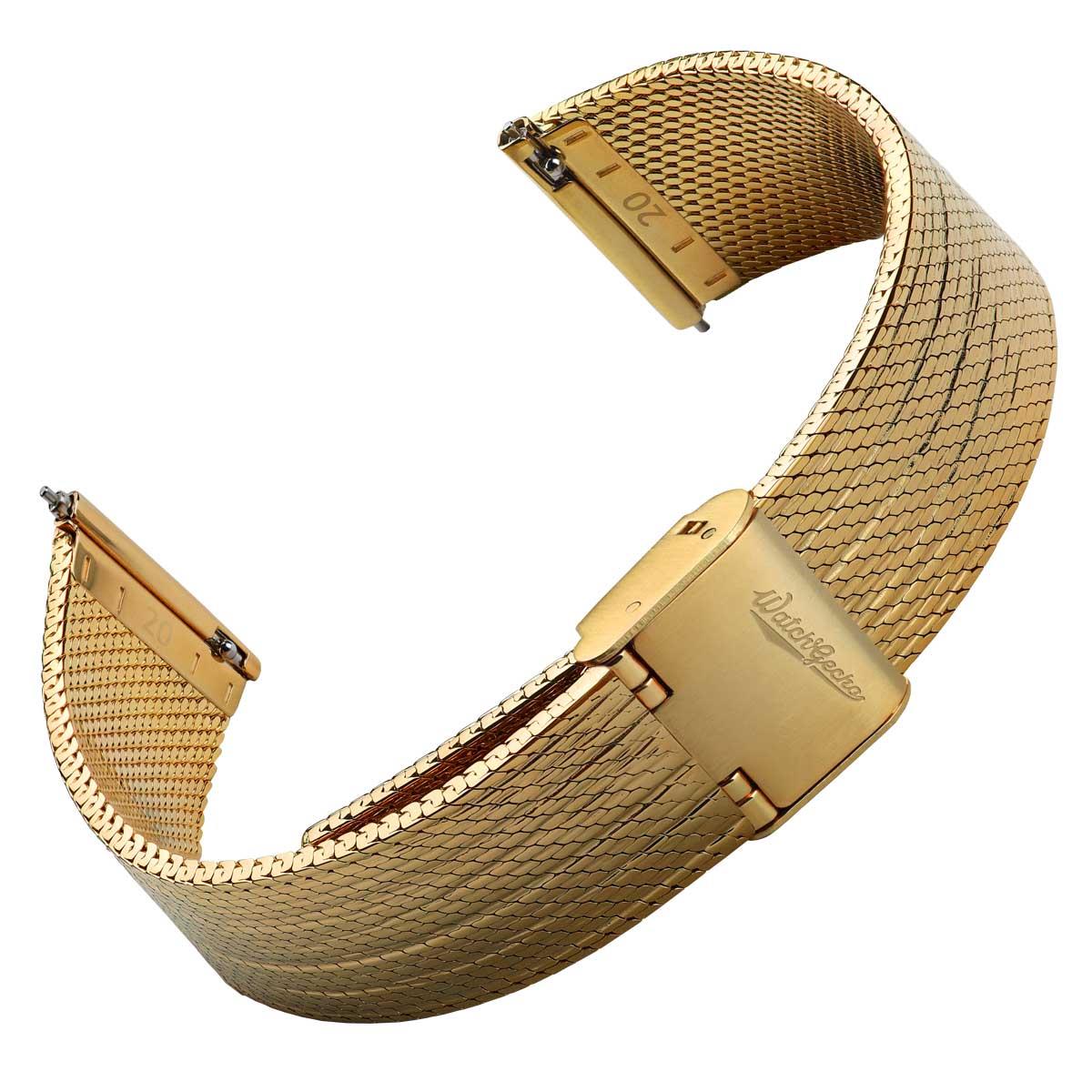 Fresco Classic Mesh Watch Strap - IP Gold
